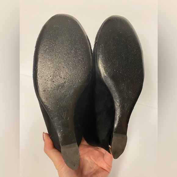 Louis Vuitton suede wedge boots heels black 36.5 - Picture 9 of 10